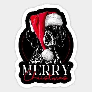 Santa German Shorthaired Pointer Merry Christmas dog Sticker